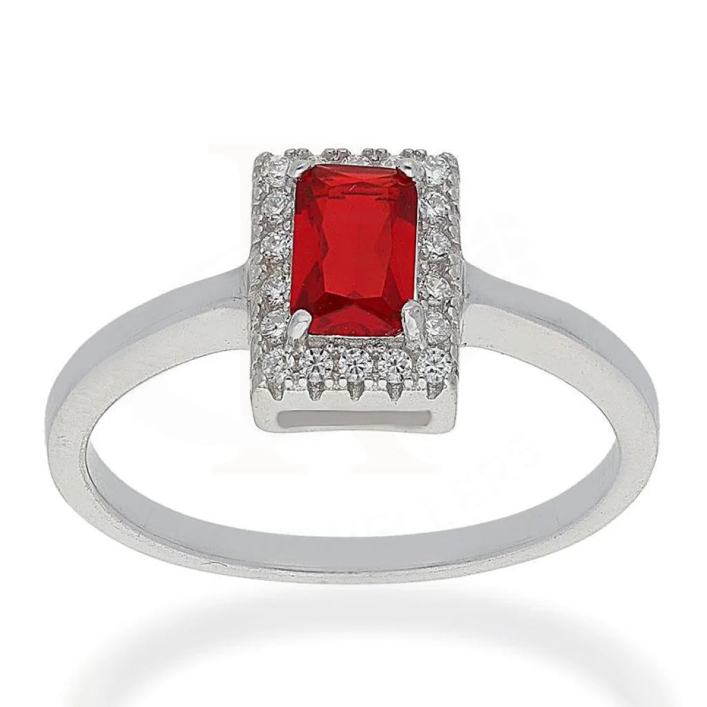 Italian Silver 925 Red Solitaire Ring - Fkjrnsl2484 Rings
