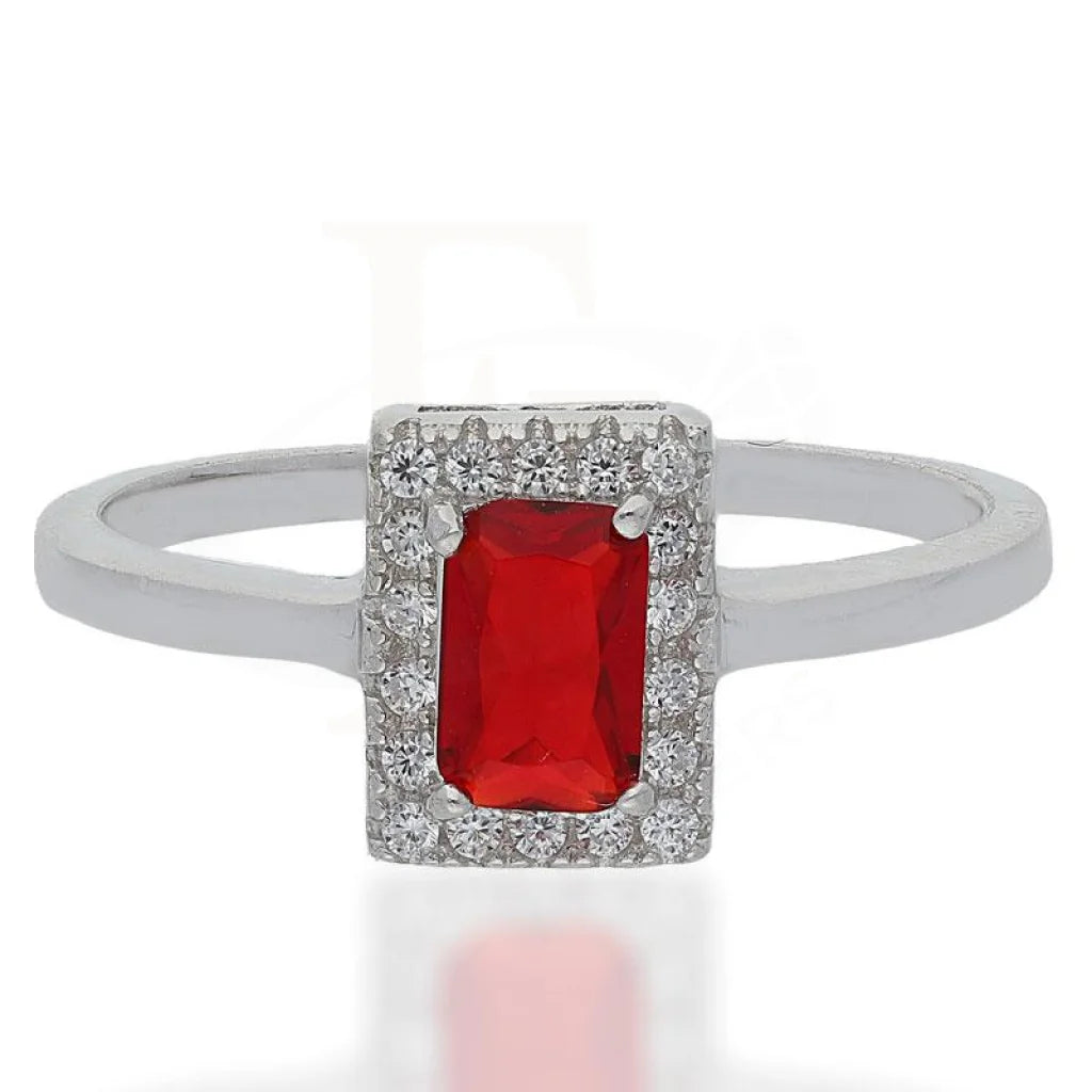 Italian Silver 925 Red Solitaire Ring - Fkjrnsl2484 Rings