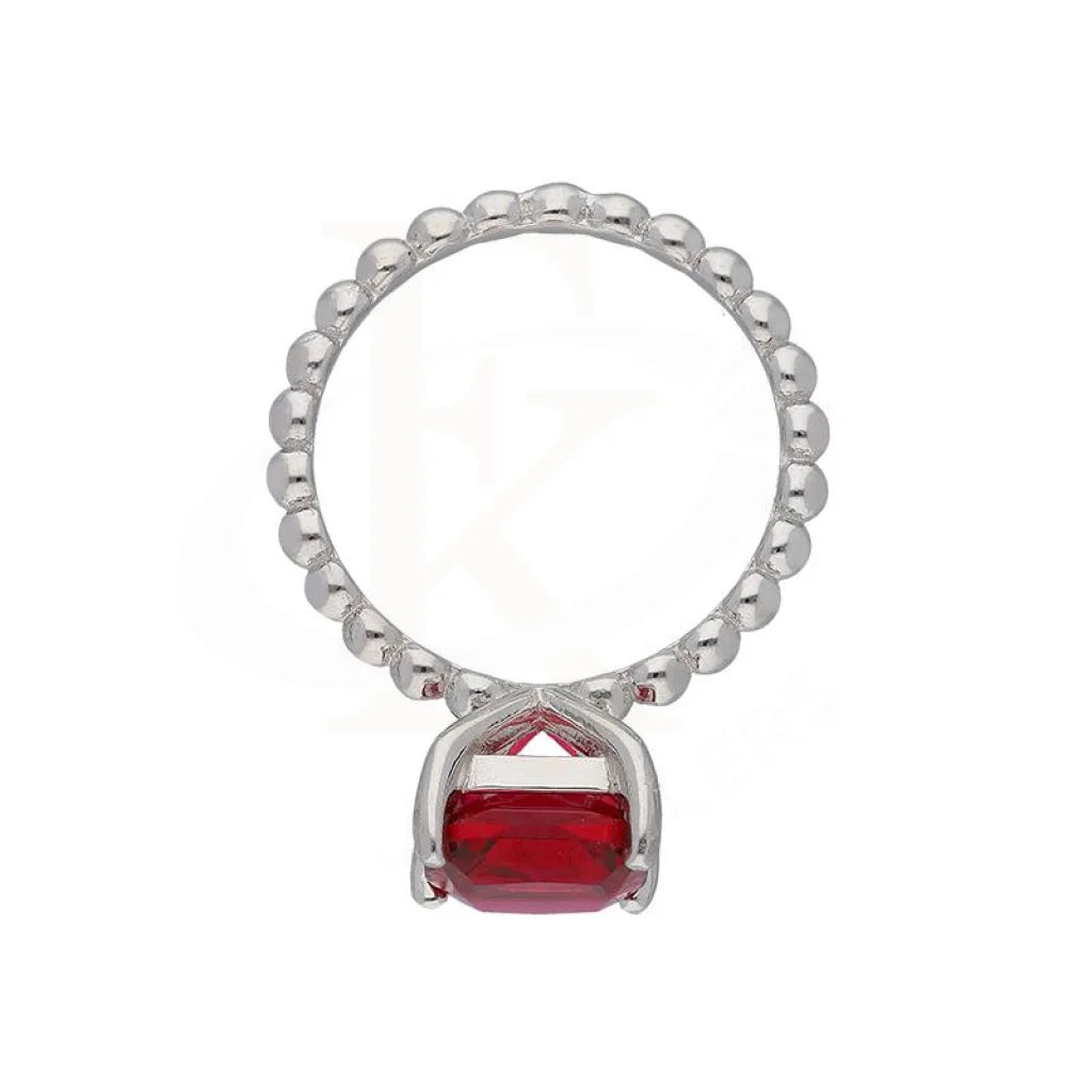 Italian Silver 925 Red Solitaire Ring - Fkjrnsl3494 Rings