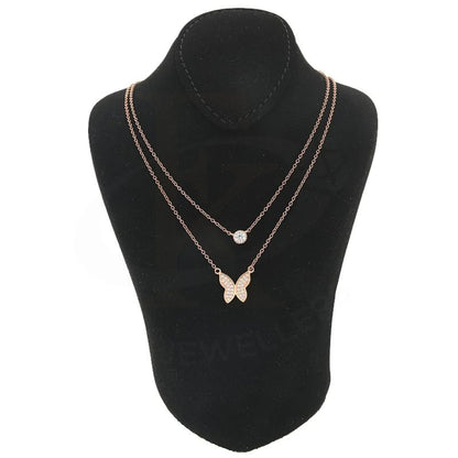 Italian Silver 925 Rose Gold Plated Butterfly Necklace - Fkjnklsl2183 Necklaces