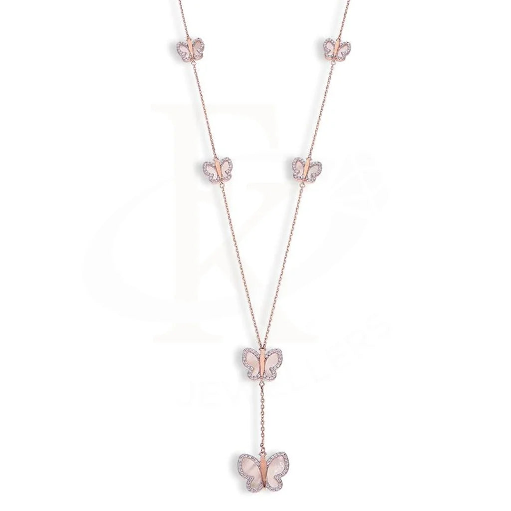 Italian Silver 925 Rose Gold Plated Butterfly Necklace - Fkjnklsl2667 Necklaces