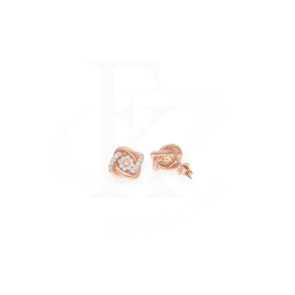 Sterling Silver 925 Rose Gold Plated Celtic Love Knot Earrings - Fkjernsl8020