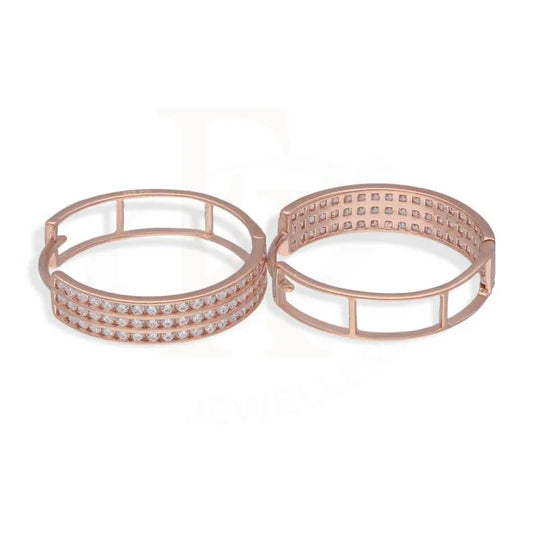 Sterling Silver 925 Rose Gold Plated Clip On Hoop Earrings - Fkjernsl2857