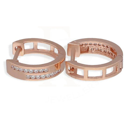 Sterling Silver 925 Rose Gold Plated Clip On Hoop Earrings - Fkjernsl2860