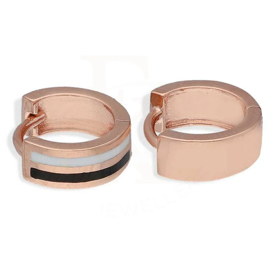 Sterling Silver 925 Rose Gold Plated Clip On Hoop Earrings - Fkjernsl2863