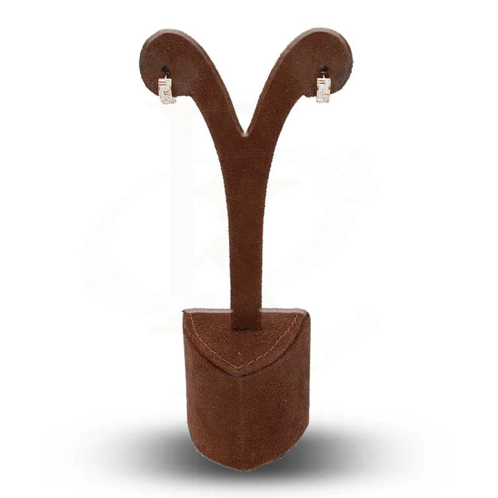 أقراط دائرية من الفضة الإسترلينية عيار 925 مطلية بالذهب الوردي - Fkjernsl2865