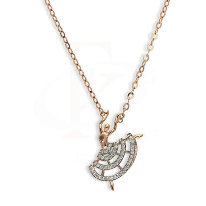 Italian Silver 925 Rose Gold Plated Dancing Girl Necklace - Fkjnklsl2658 Necklaces