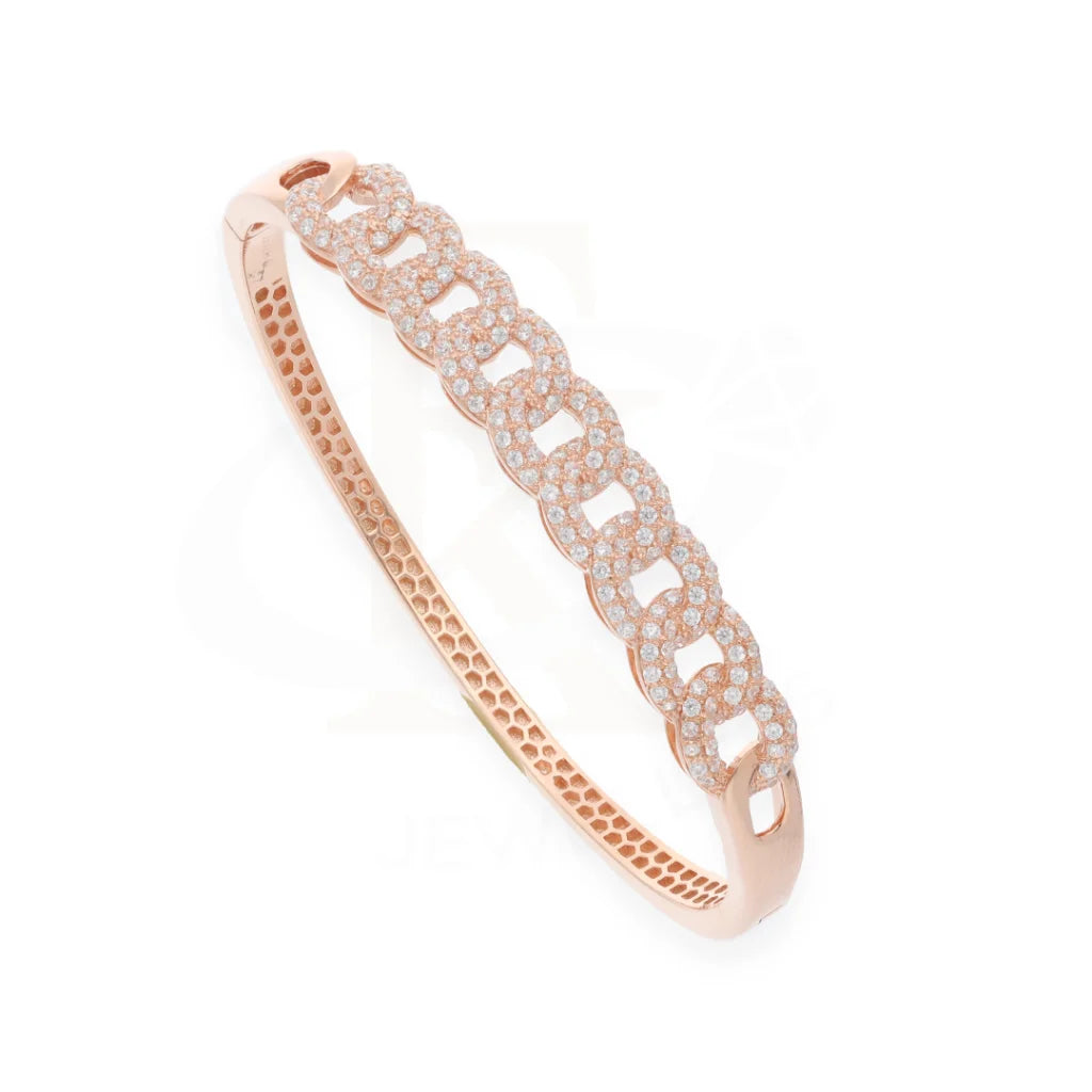 Sterling Silver 925 Rose Gold Zircon Criss Cross Bangle - Fkjbngsl7936 Bangles