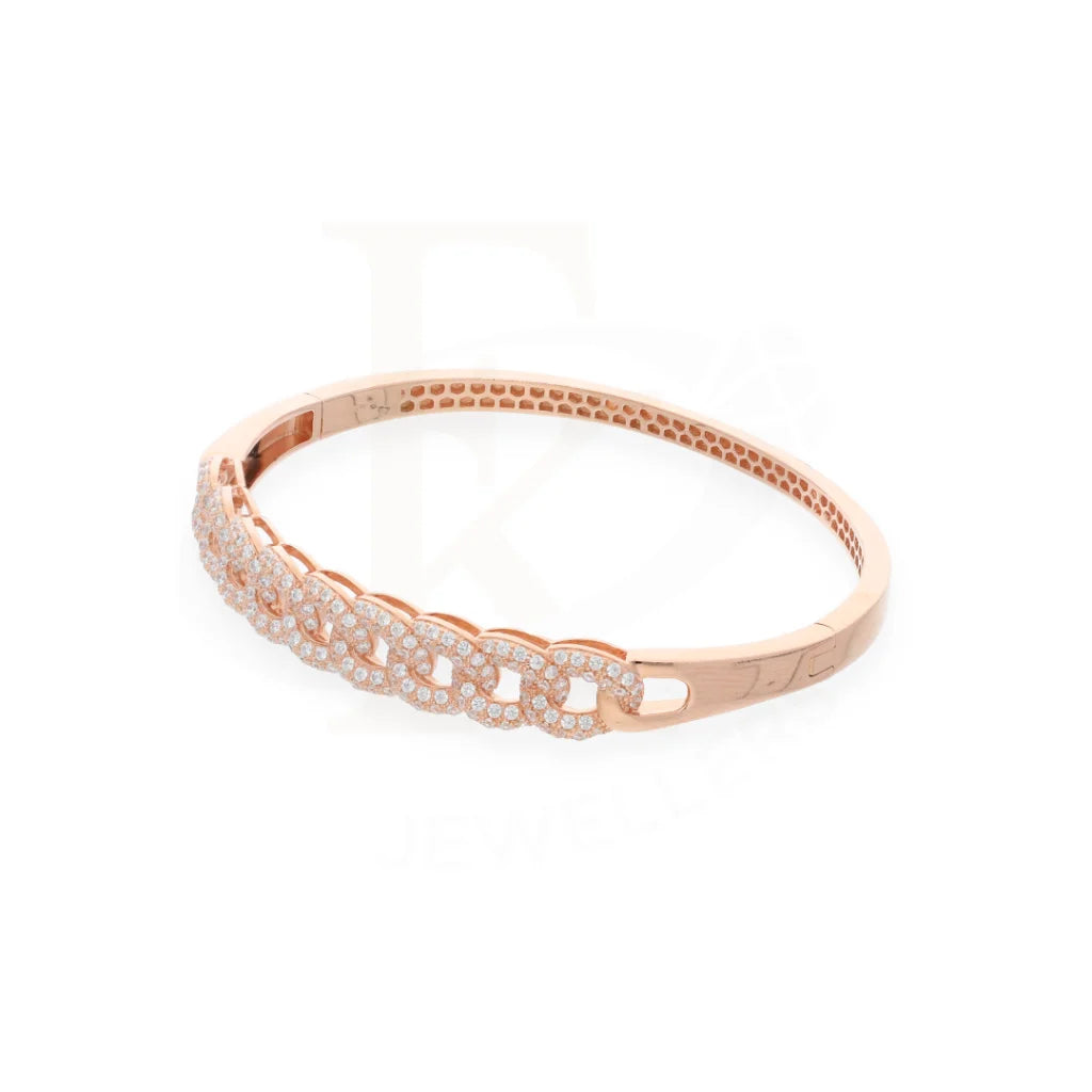 Sterling Silver 925 Rose Gold Zircon Criss Cross Bangle - Fkjbngsl7936 Bangles