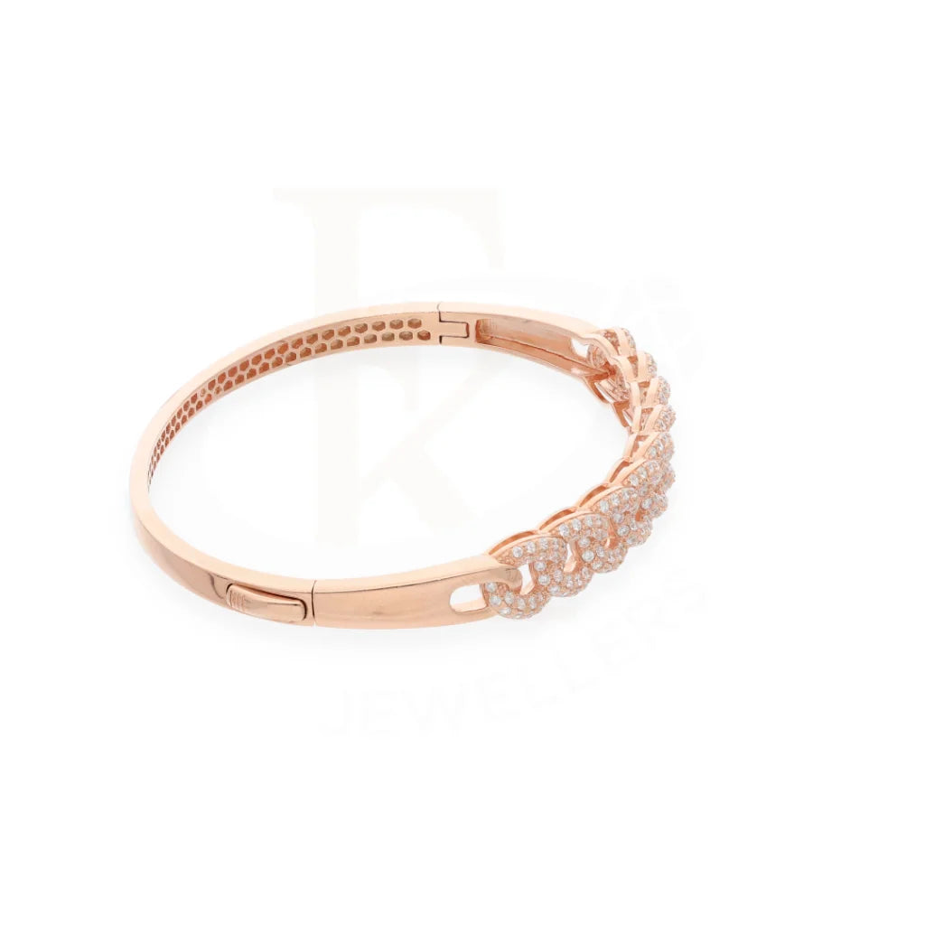 Sterling Silver 925 Rose Gold Zircon Criss Cross Bangle - Fkjbngsl7936 Bangles