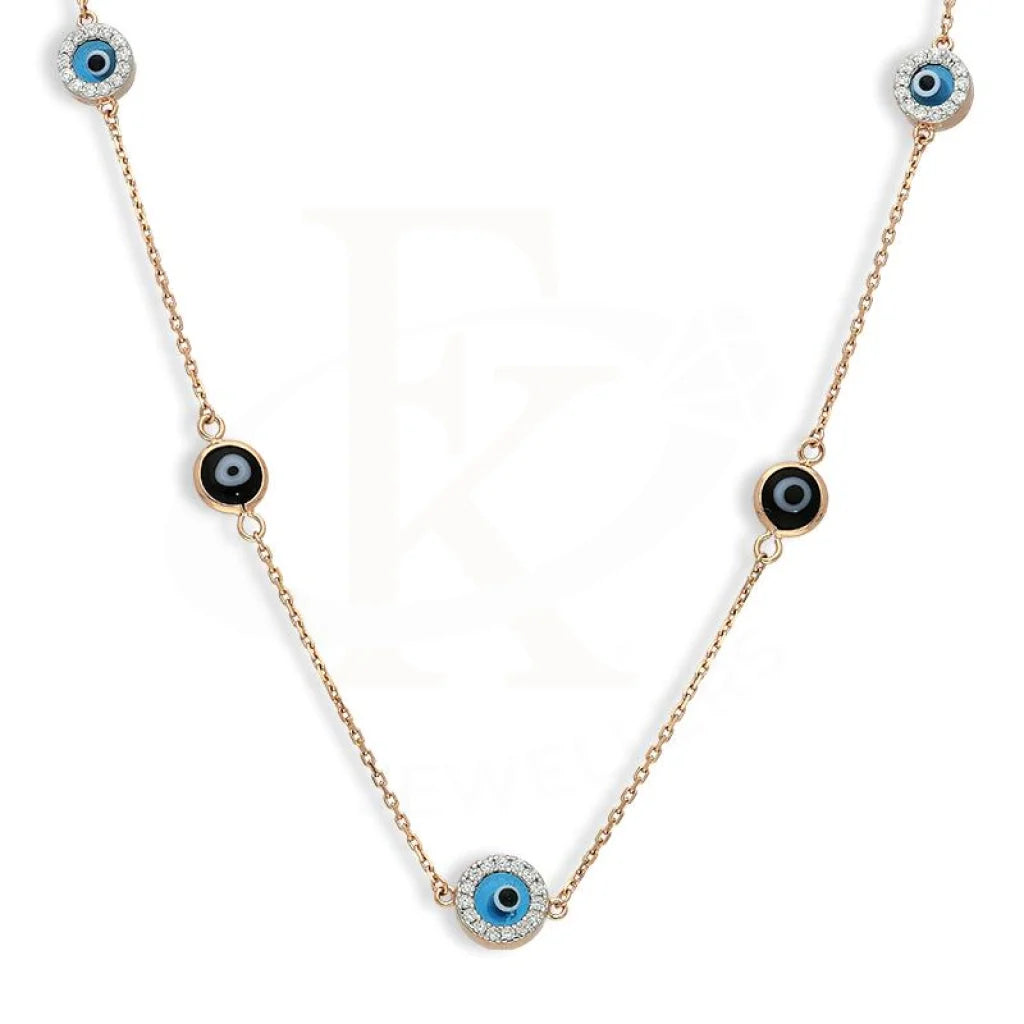 Italian Silver 925 Rose Gold Plated Evil Eye Necklace - Fkjnklsl2649 Necklaces