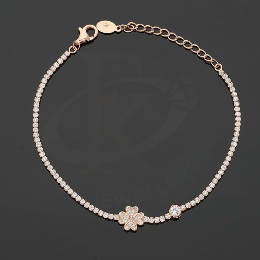 Italian Silver 925 Rose Gold Plated Flower Bracelet - Fkjbrlsl2553 Bracelets