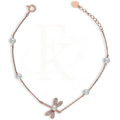 Sterling Silver 925 Rose Gold Plated Flower Bracelet - Fkjbrlsl2815 Bracelets