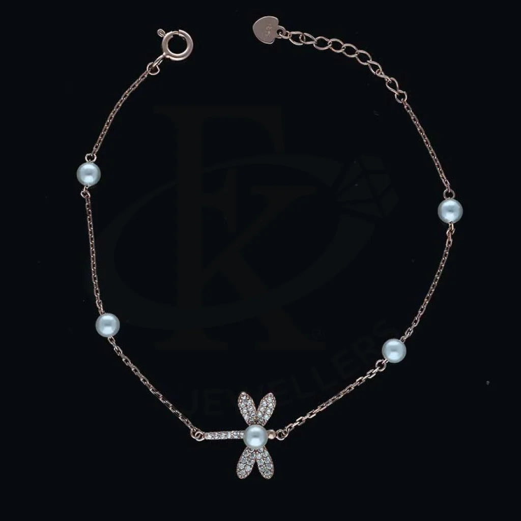 Sterling Silver 925 Rose Gold Plated Flower Bracelet - Fkjbrlsl2815 Bracelets