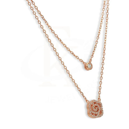 Italian Silver 925 Rose Gold Plated Flower Necklace - Fkjnklsl2627 Necklaces