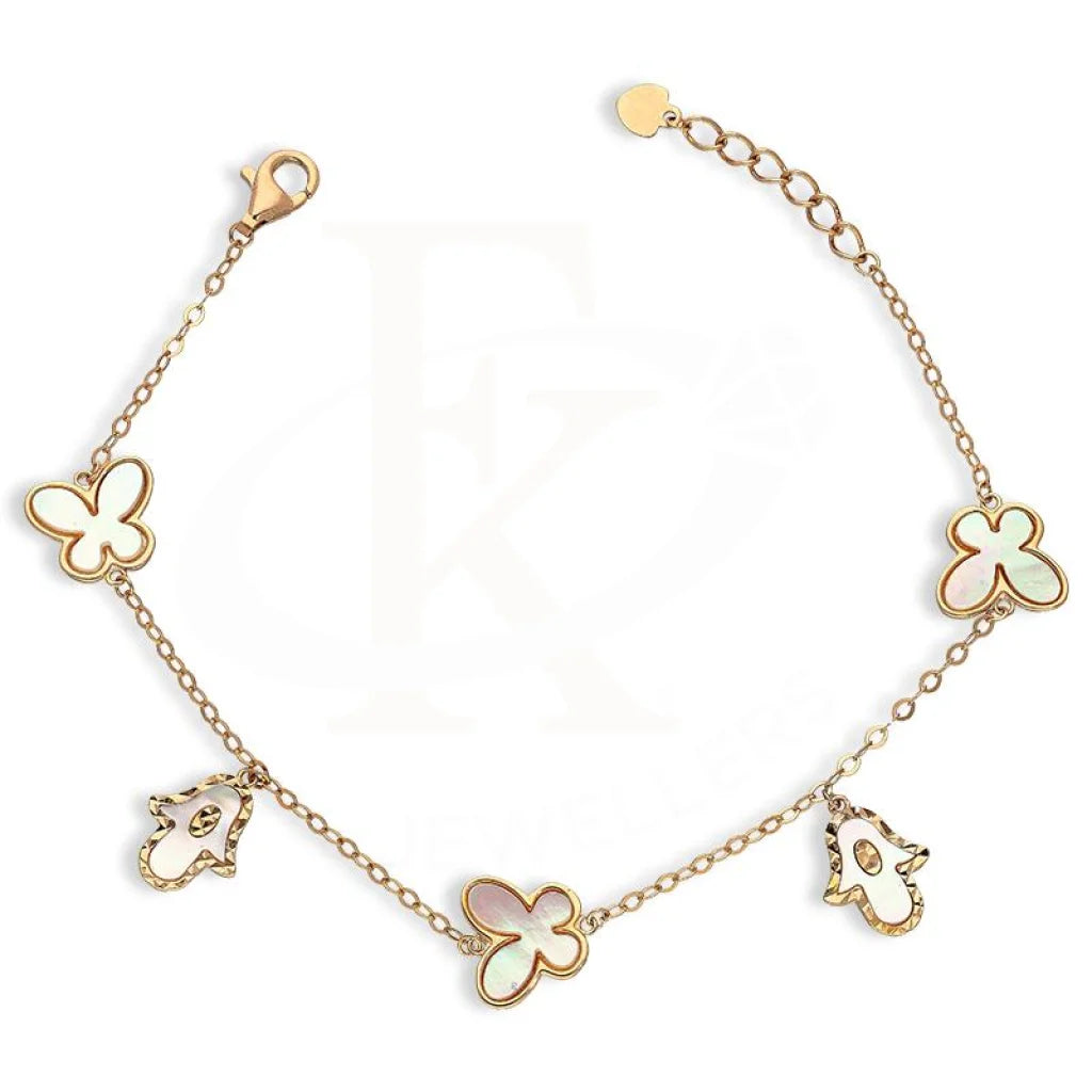 Italian Silver 925 Rose Gold Plated Hanging Charms Bracelet - Fkjbrlsl2573 Bracelets