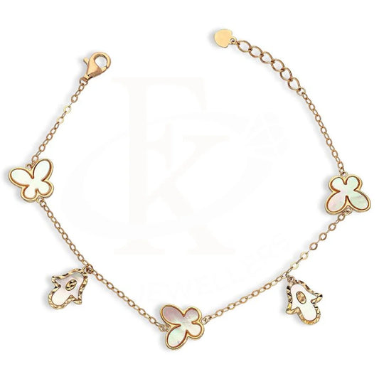 Italian Silver 925 Rose Gold Plated Hanging Charms Bracelet - Fkjbrlsl2573 Bracelets