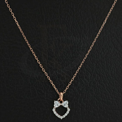 Italian Silver 925 Rose Gold Plated Heart Necklace - Fkjnklsl2626 Necklaces