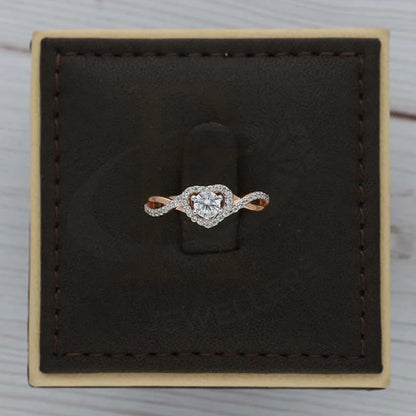 Sterling Silver 925 Rose Gold Plated Heart Shaped Solitaire Ring - Fkjrnsl3540 Rings