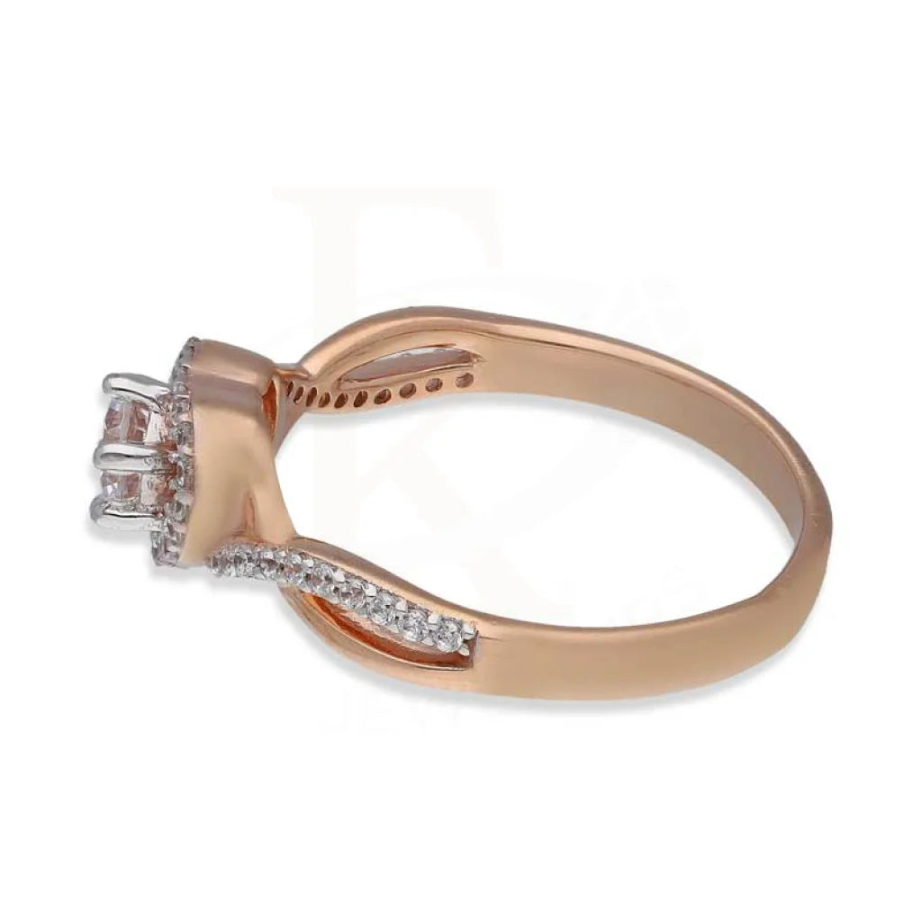 Sterling Silver 925 Rose Gold Plated Heart Shaped Solitaire Ring - Fkjrnsl3540 Rings