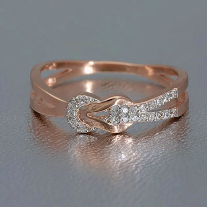 Italian Silver 925 Rose Gold Plated Knot Ring - Fkjrnsl2970 Rings