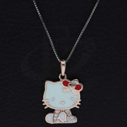 Sterling Silver 925 Rose Gold Plated Necklace (Chain With Hello Kitty Pendant) - Fkjnklsl3002