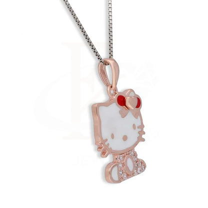 Sterling Silver 925 Rose Gold Plated Necklace (Chain With Hello Kitty Pendant) - Fkjnklsl3002