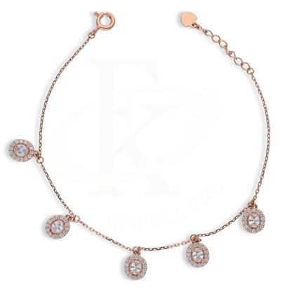 Sterling Silver 925 Rose Gold Plated Oval Shaped Bracelet - Fkjbrlsl2804 Bracelets