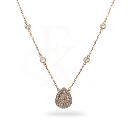 Italian Silver 925 Rose Gold Plated Pear Necklace - Fkjnklsl2214 Necklaces