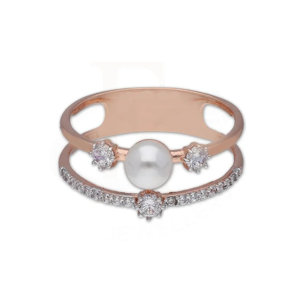 Sterling Silver 925 Rose Gold Plated Pearl Ring - Fkjrnsl3638 Rings