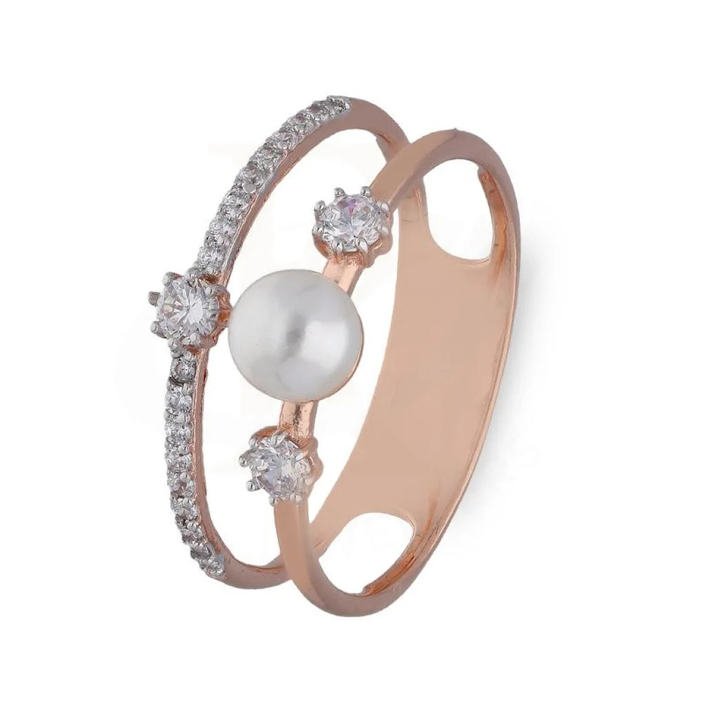 Sterling Silver 925 Rose Gold Plated Pearl Ring - Fkjrnsl3638 Rings