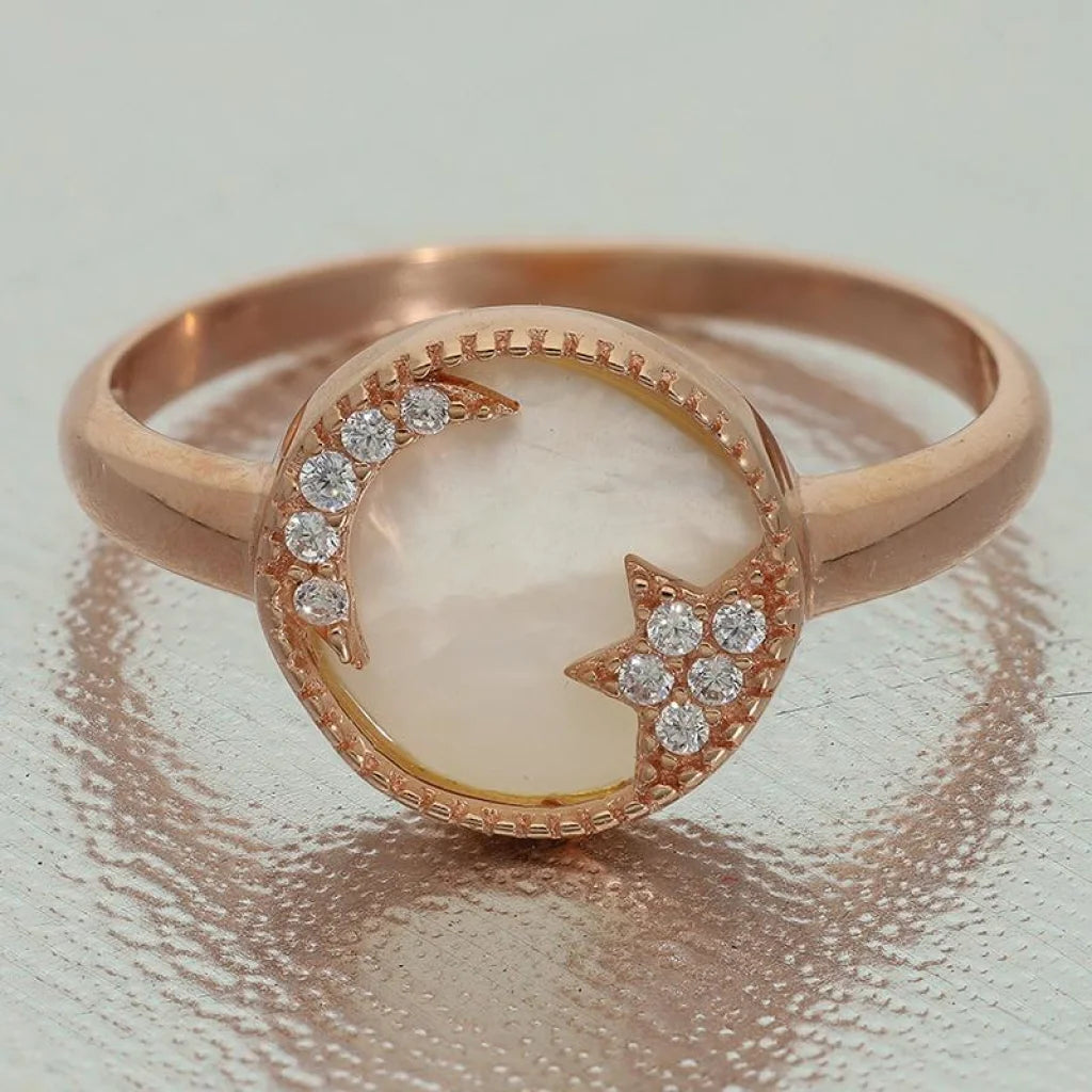 Italian Silver 925 Rose Gold Plated Round Shaped Ring - Fkjrnsl2942 Rings