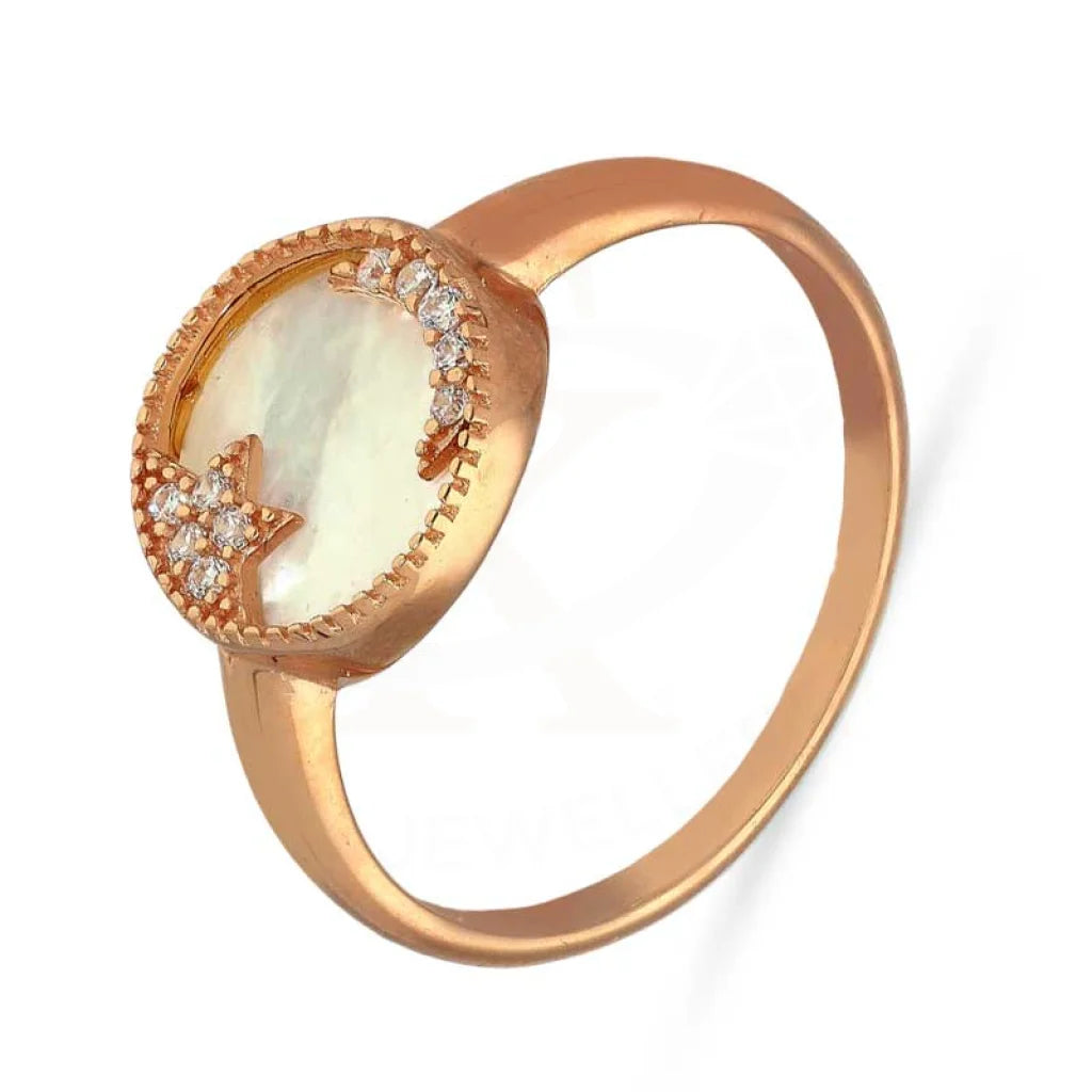 Sterling Silver 925 Rose Gold Plated Round Shaped Ring - Fkjrnsl2942 Rings