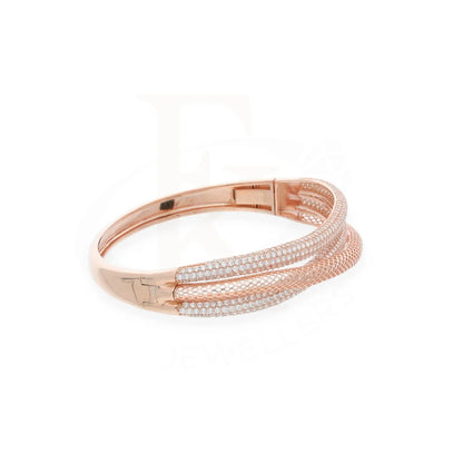 Sterling Silver 925 Rose Gold Studded Zircon Bangle - Fkjbngsl7935 Bangles