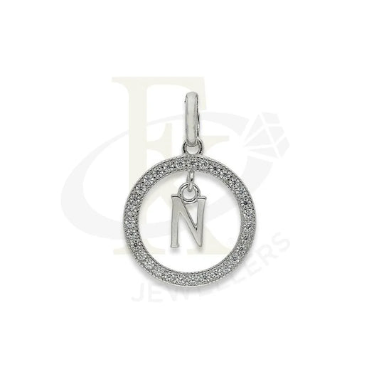 Italian Silver 925 Round Shaped Alphabet Pendant - Fkjpndsl2277 Letter N / 1.00 Grams Pendants