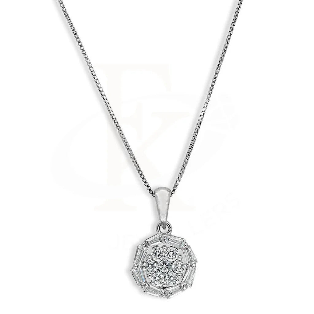 Italian Silver 925 Round Shaped Solitaire Pendant Set (Necklace Earrings And Ring) - Fkjnklstsl2329