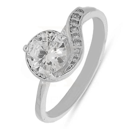 Italian Silver 925 Round Shaped Solitaire Ring - Fkjrnsl2181 Rings