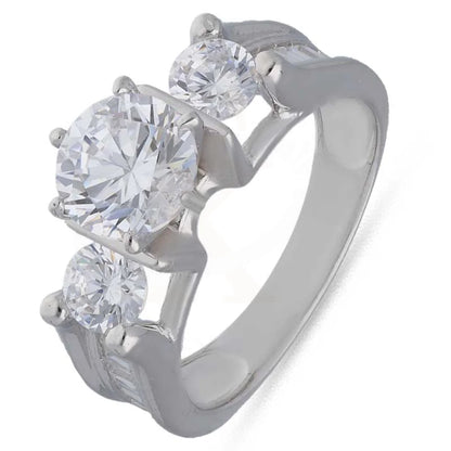 Sterling Silver 925 Round Shaped Solitaire Ring - Fkjrnsl3526 Rings