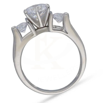 Sterling Silver 925 Round Shaped Solitaire Ring - Fkjrnsl3526 Rings