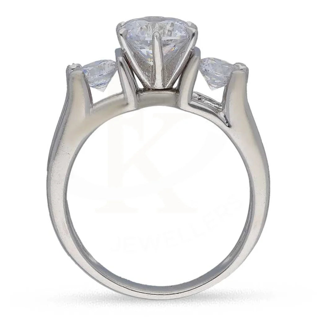 Sterling Silver 925 Round Shaped Solitaire Ring - Fkjrnsl3526 Rings