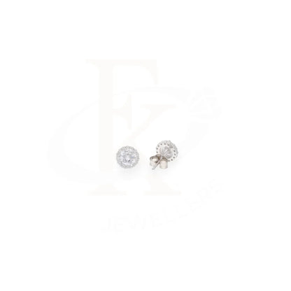 Sterling Silver 925 Round Shaped Stud Earrings - Fkjernsl8024