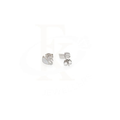 Sterling Silver 925 Simple And Elegant Swan Shaped Earrings - Fkjernsl8013