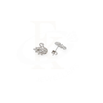 Sterling Silver 925 Swan Stud Earrings - Fkjernsl7977