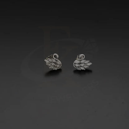 Sterling Silver 925 Swan Stud Earrings - Fkjernsl7977