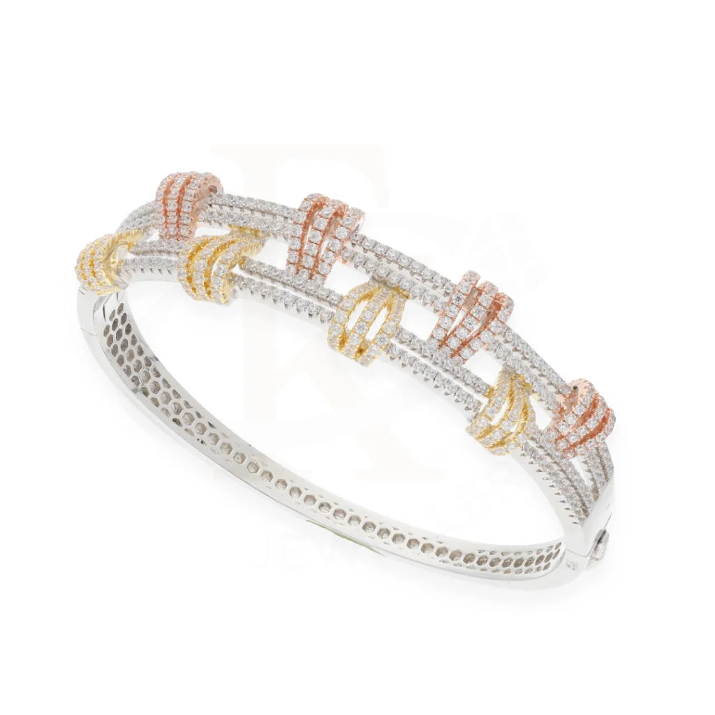 سوار من الفضة الإسترلينية عيار 925 مرصع بثلاثة ألوان - Fkjbngsl7917