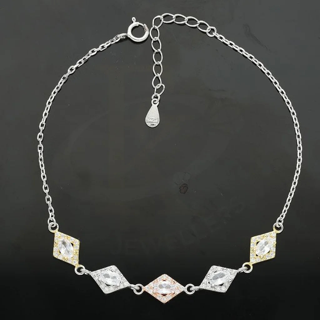 سوار ثلاثي الألوان من الفضة الإيطالية عيار 925 - Fkjbrlsl2285