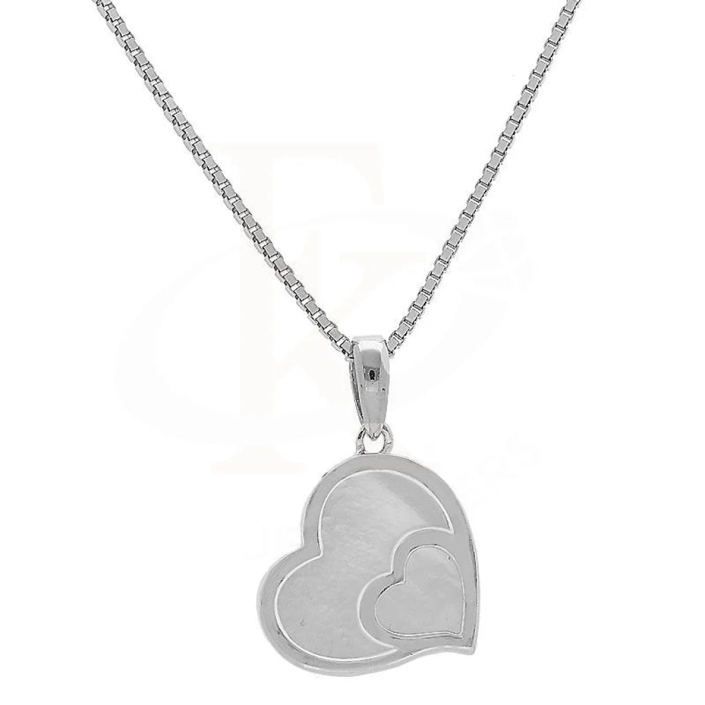 Italian Silver 925 Twin Heart Necklace - Fkjnkl1981 Necklaces