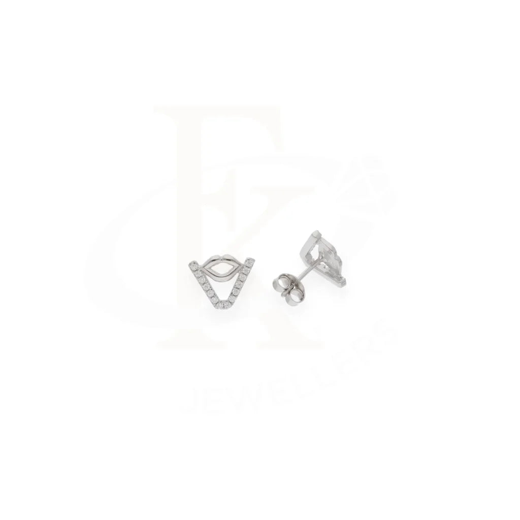Sterling Silver 925 V Cuff Stud Earrings - Fkjernsl7972