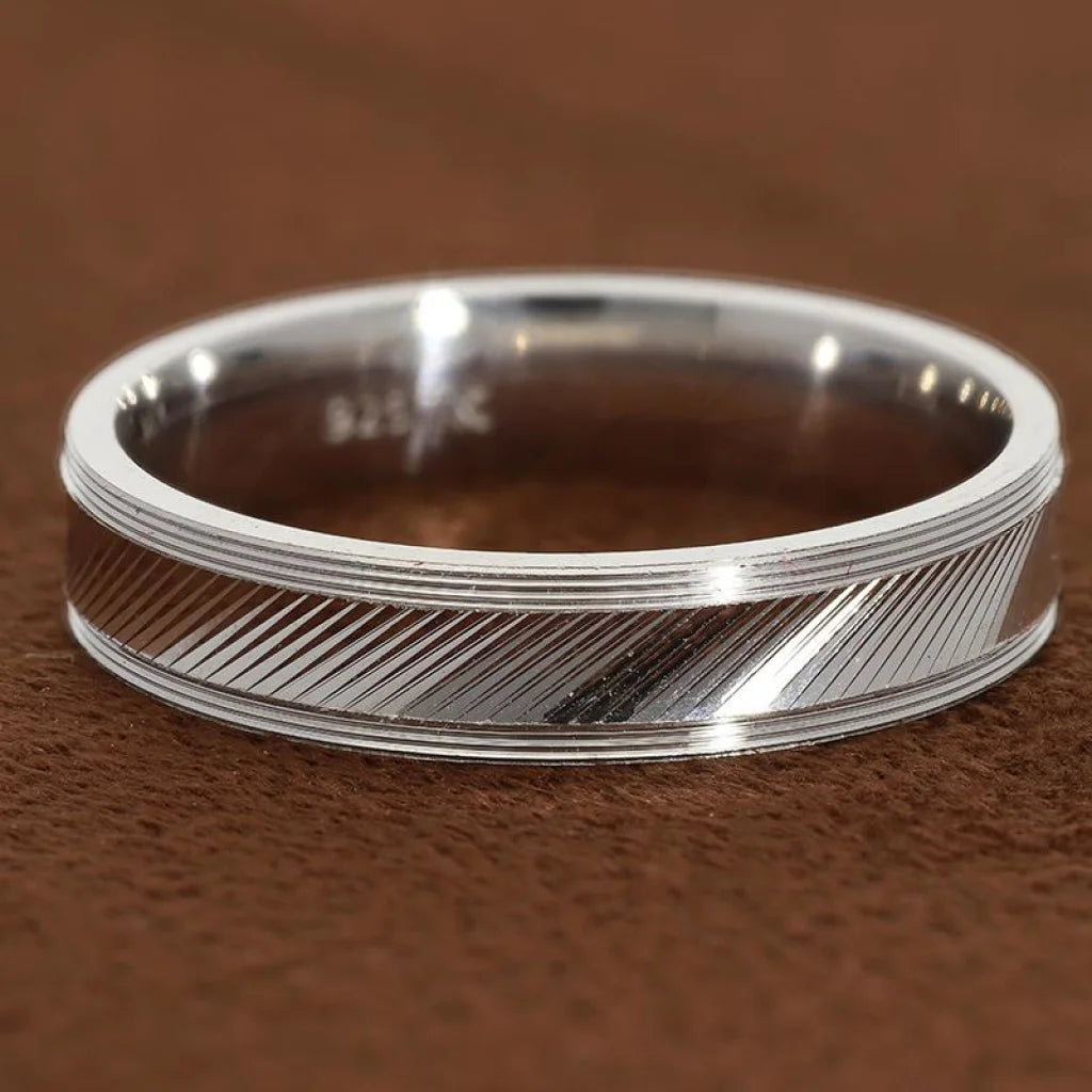 Italian Silver 925 Wedding Band Ring - Fkjrnsl2979 Rings