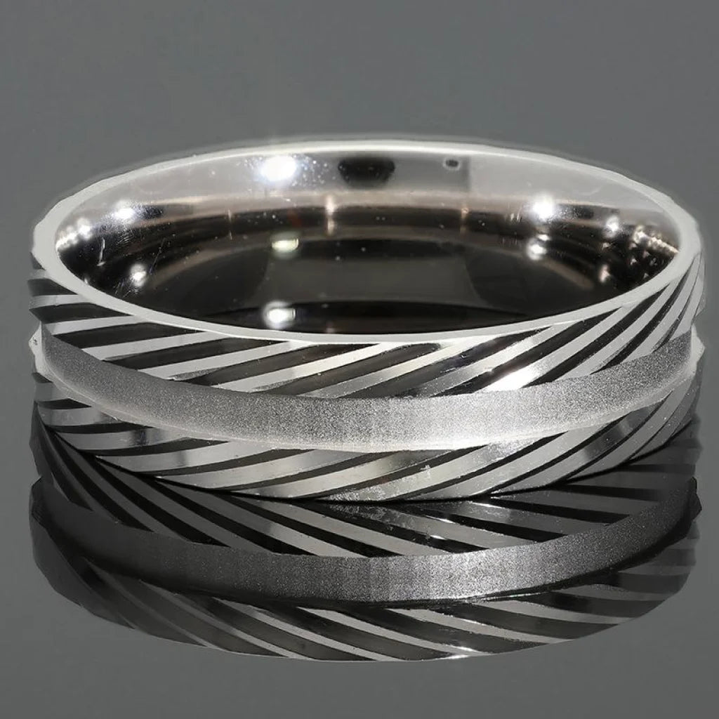 Italian Silver 925 Wedding Band Ring - Fkjrnsl2980 Rings